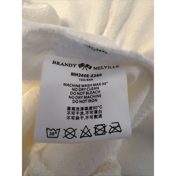 Brandy Melville Kenzo Linen Blend Ruffle Pull On Mini Skirt Size Small Cream - Picture 8 of 10